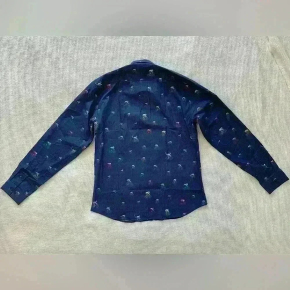 JARED LANG NWT Men’s Navy Animal Bicycle Print Shirt. Size XL - Picture 6 of 8